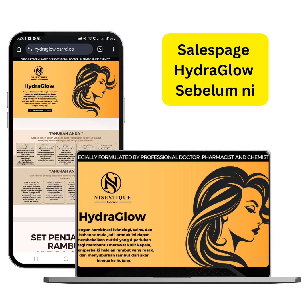 Sales Page HydraGlow Sebelum